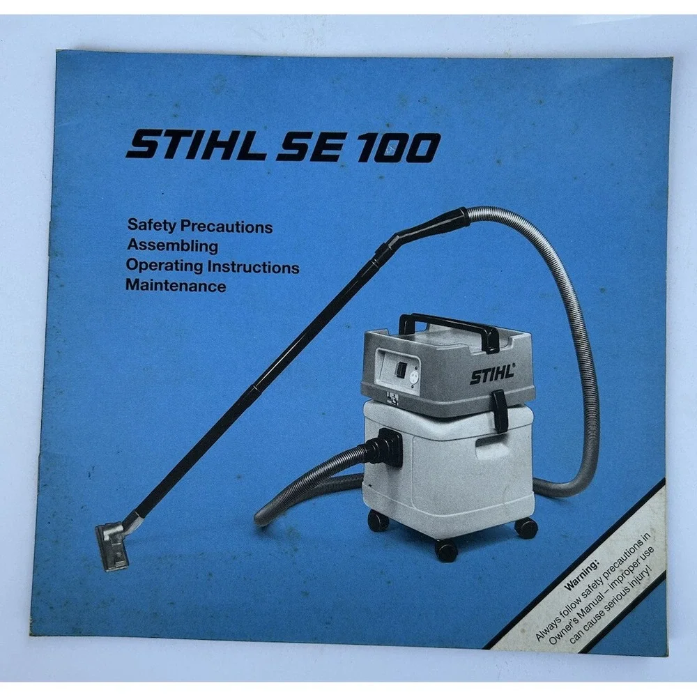 Stihl SE 100 Vacuum Cleaner Sweeper Shop Vac Instruction Owner's Operator Manual